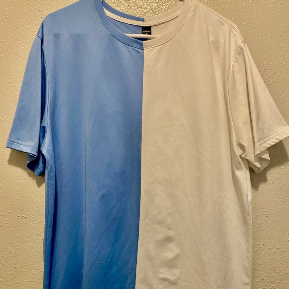 Manfinity Mens Blue&White Shirt